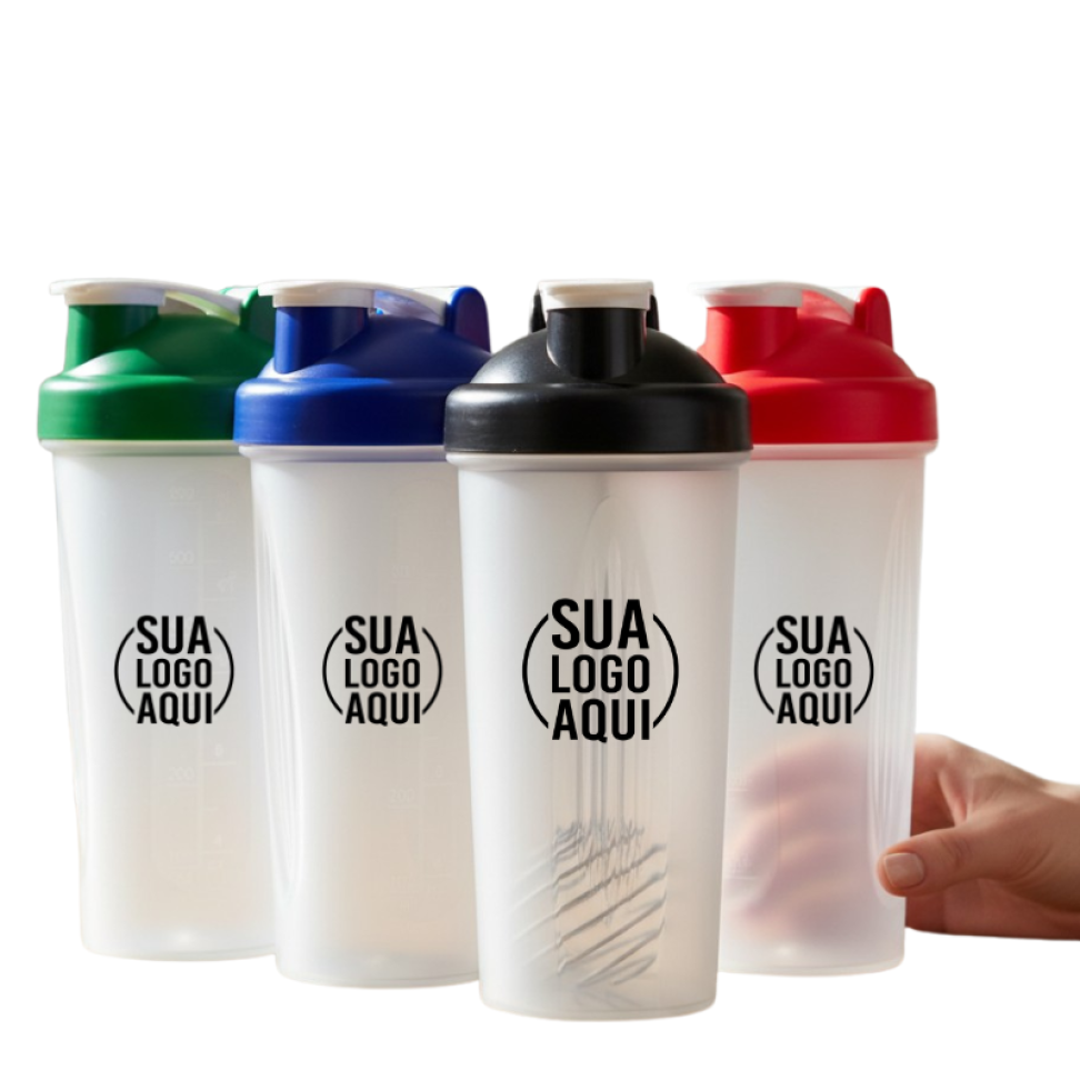 Coqueteleira Plástica 600ml com Misturador de Mola Inox