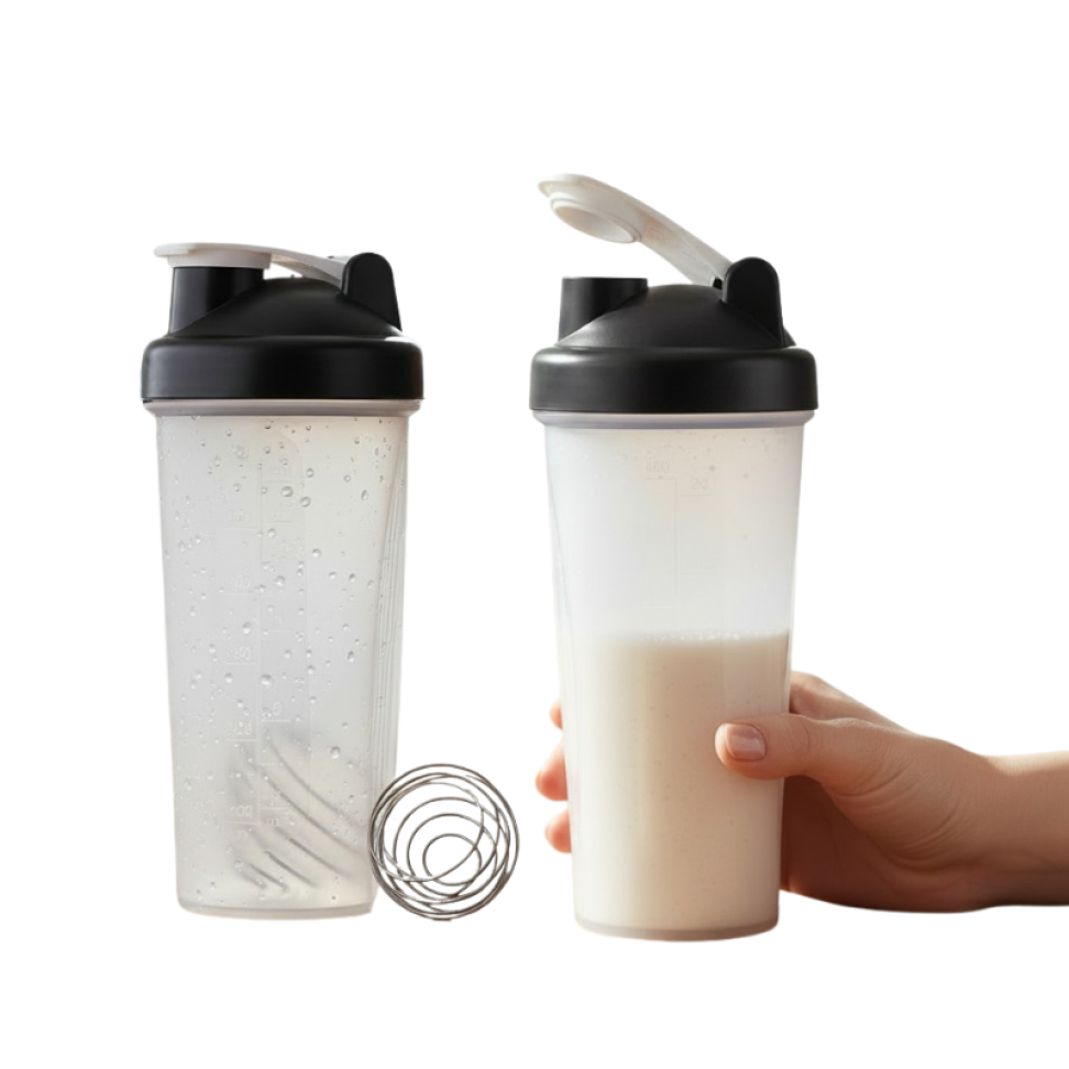 Coqueteleira Plástica 600ml com Misturador de Mola Inox - #5