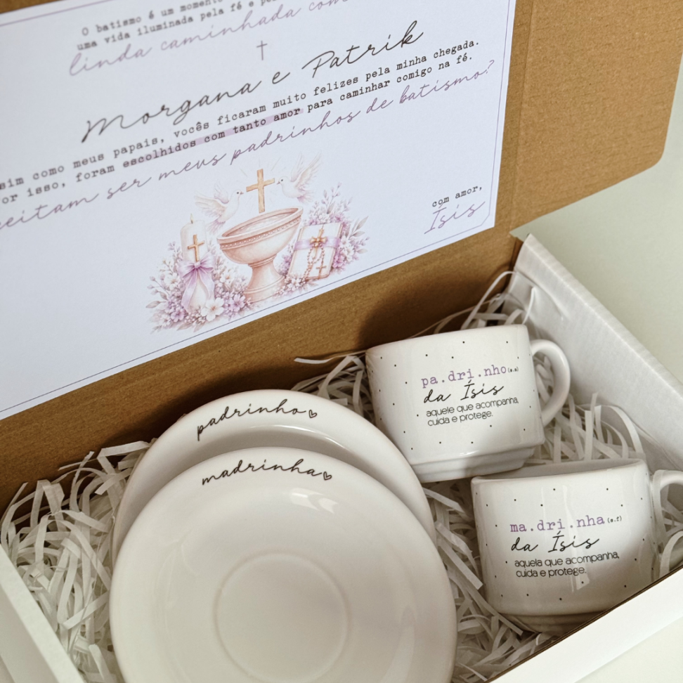 KIT 2 IZA + PIRES PERSONALIZADO | Caixa-convite para dindos