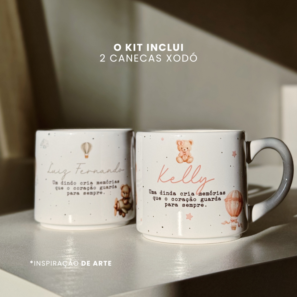 KIT 2 XODÓS | Caixa-convite para dindos