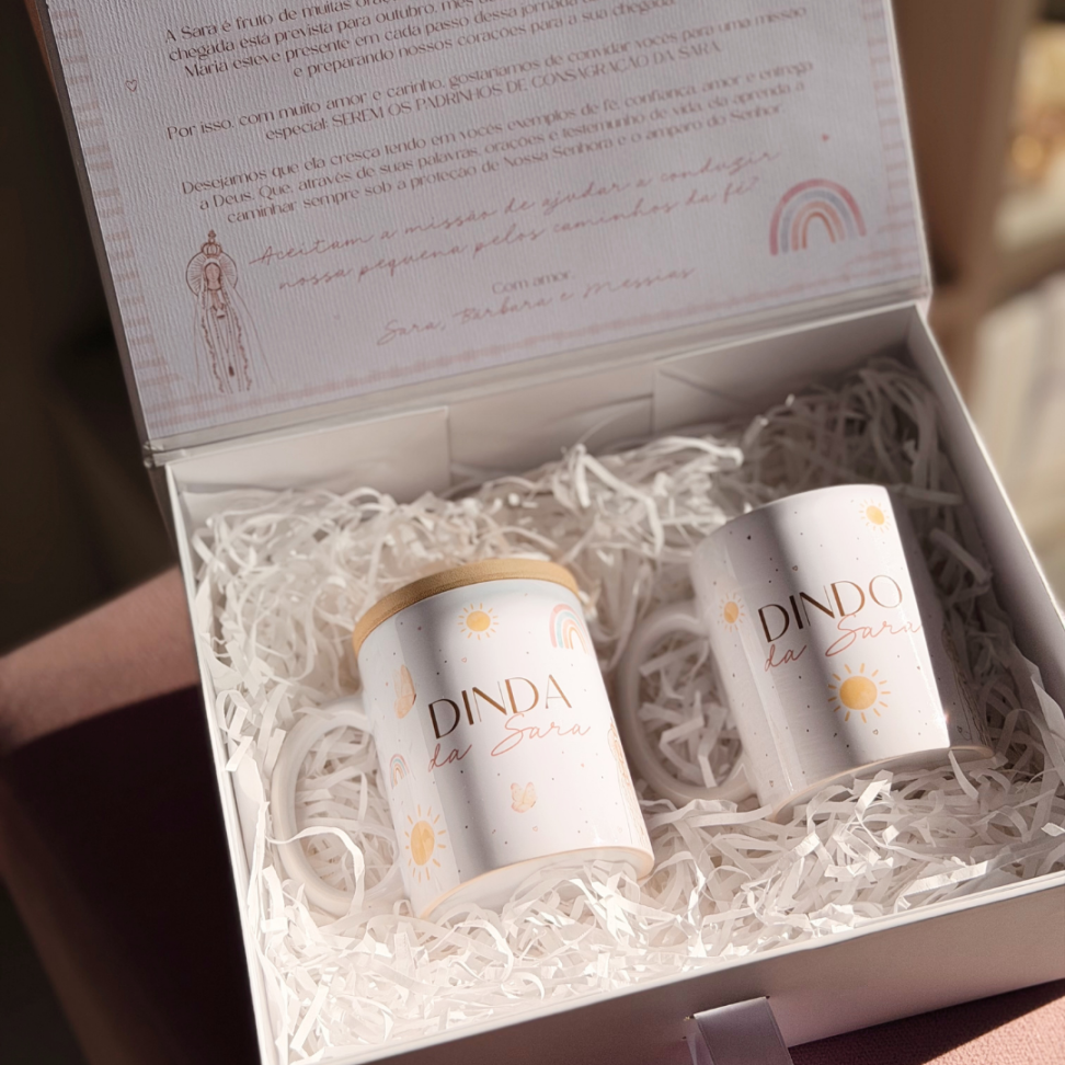 KIT VIVI ESPECIAL PARA CHÁ | Caixa-convite para dindos