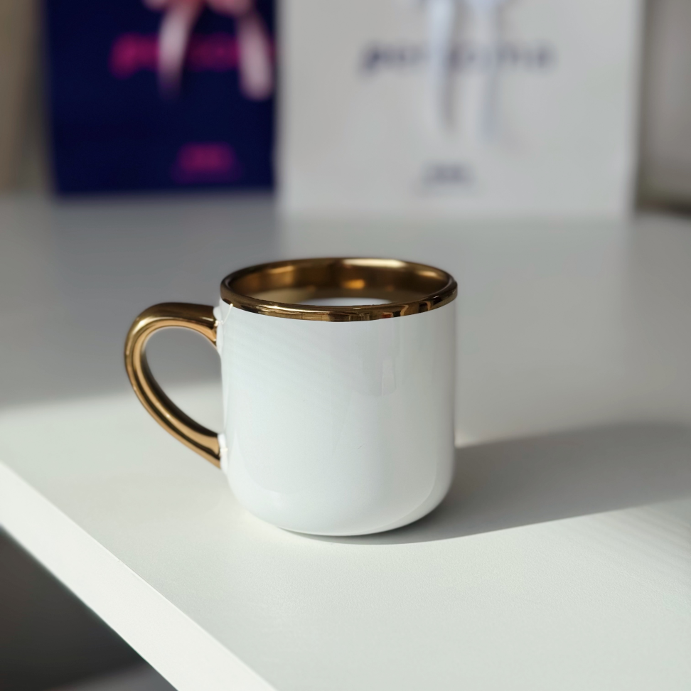 CANECA AURORA COM BORDA OURO (400ml)