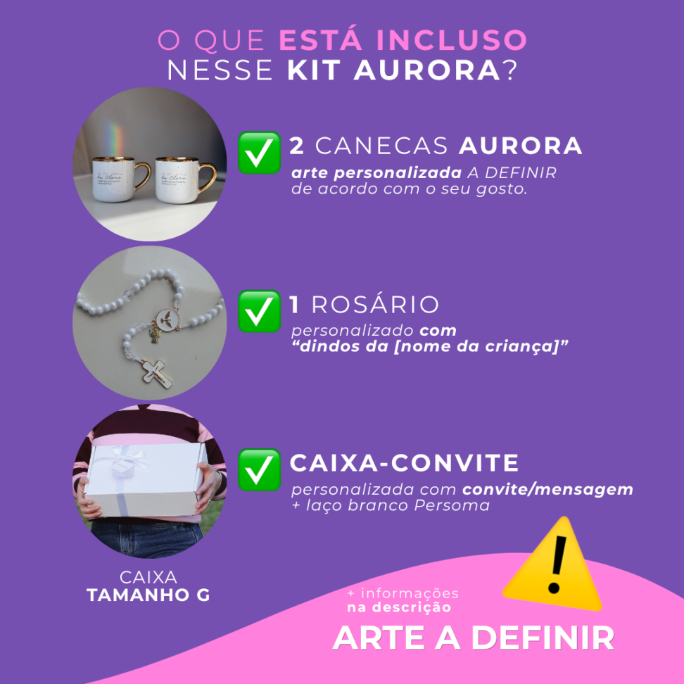 KIT 2 AURORAS COM ORAÇÃO | Caixa-convite dindos - #4