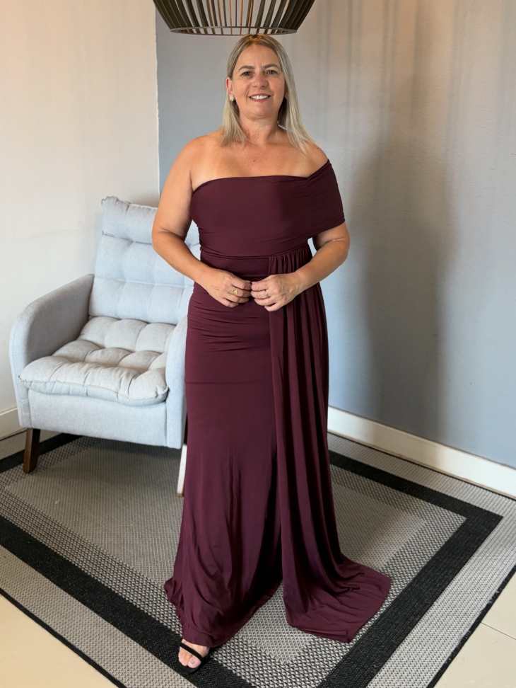 Vestido Sereia Marsala