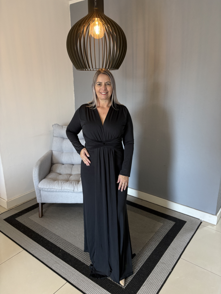 Vestido Manga Longa Preto