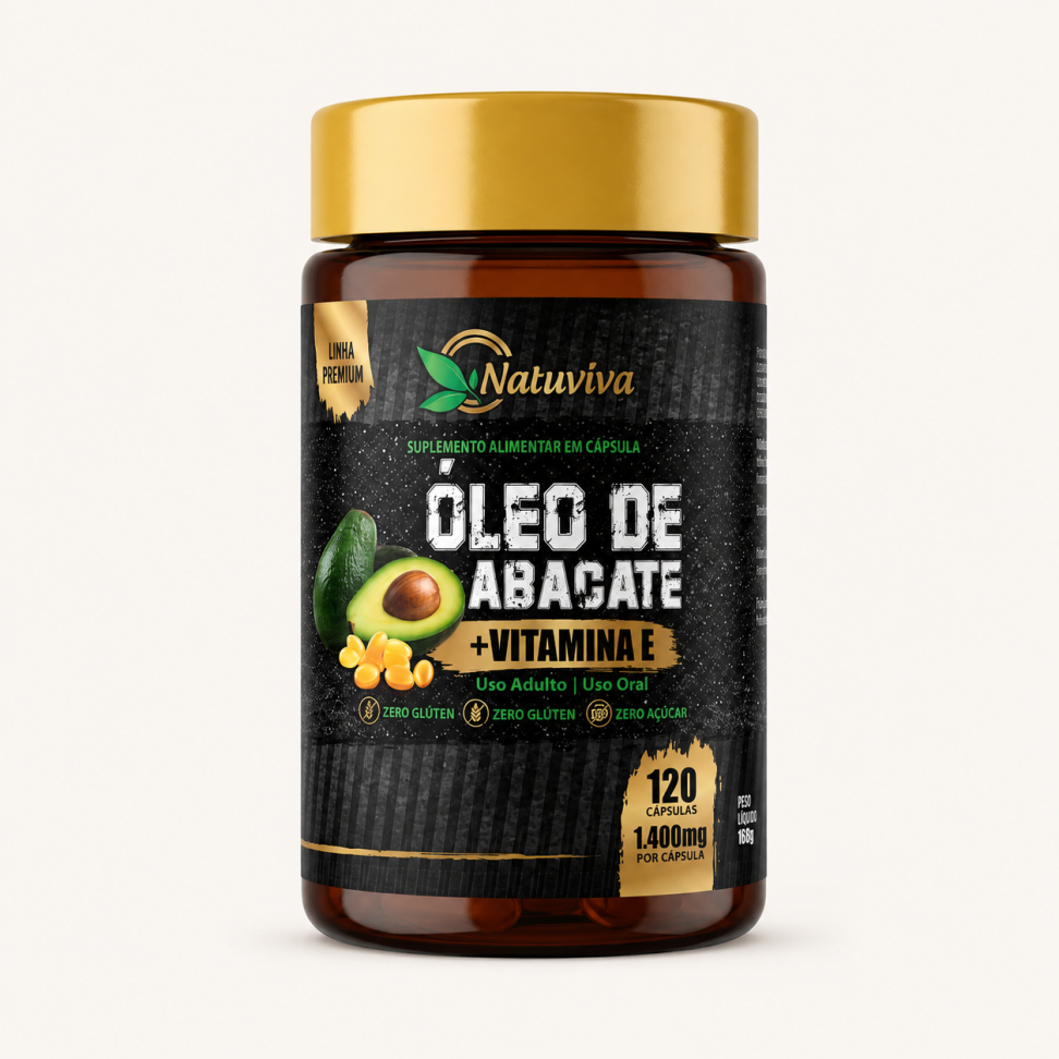 óleo de Abacate + Vitamina E 120 Cápsulas 1.400 mg Natuviva