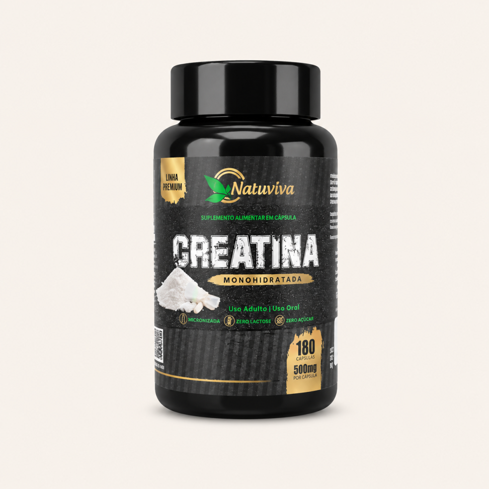 Creatina Monidratada 180 Cápsulas 500mg Natuviva