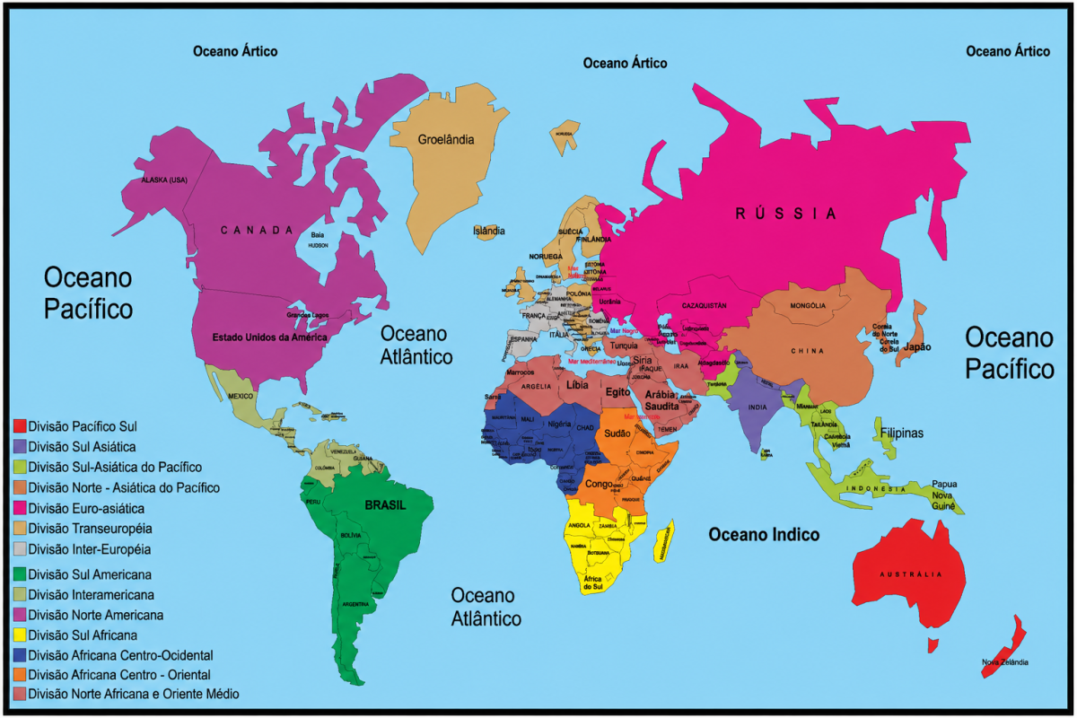 Painel Mapa Divisões da IASD