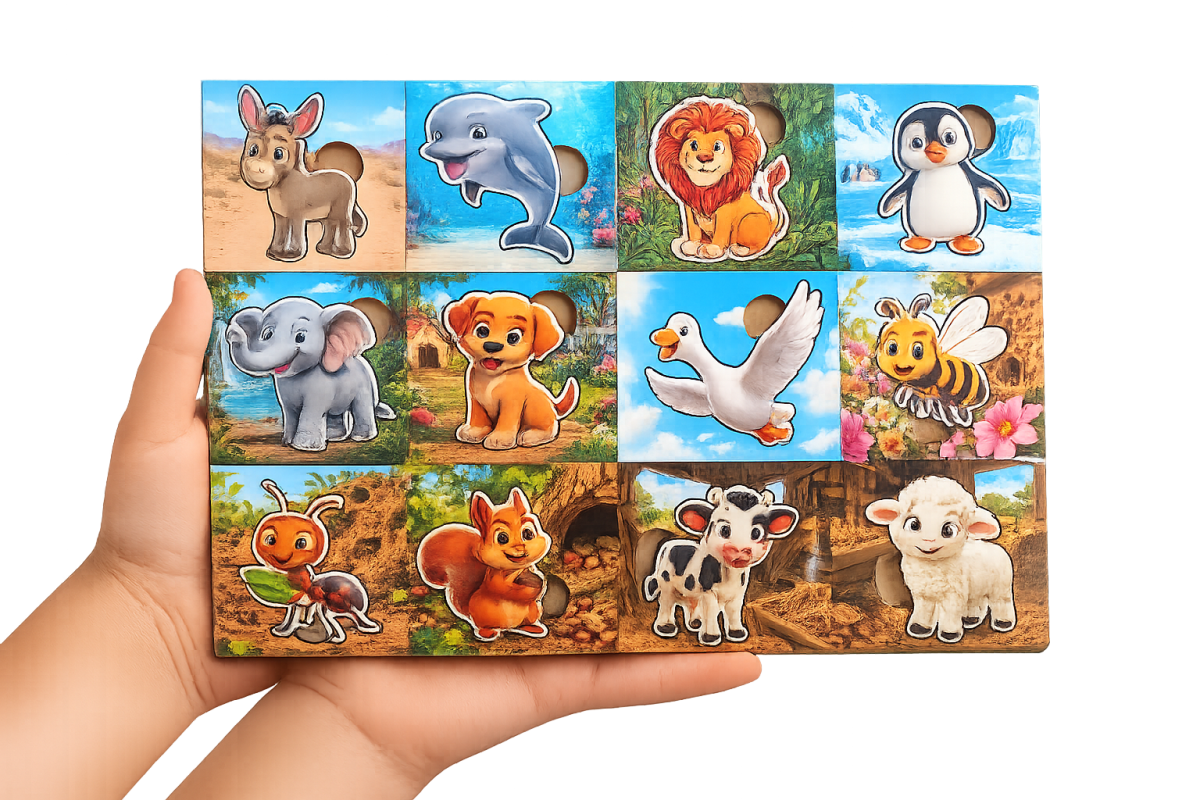 Jogo de encaixe animais do 4 trimestre Iniciantes