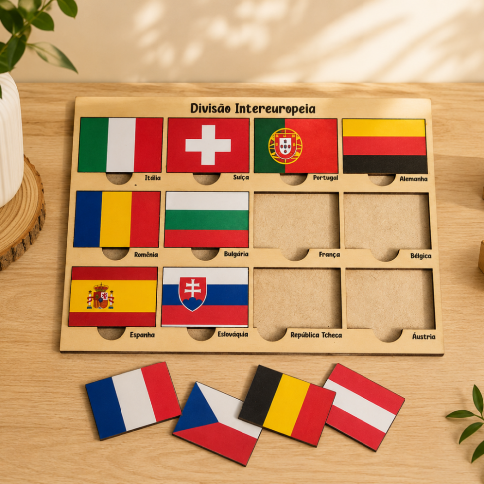 Jogo de encaixe bandeiras da Divisão Intereuropéia
