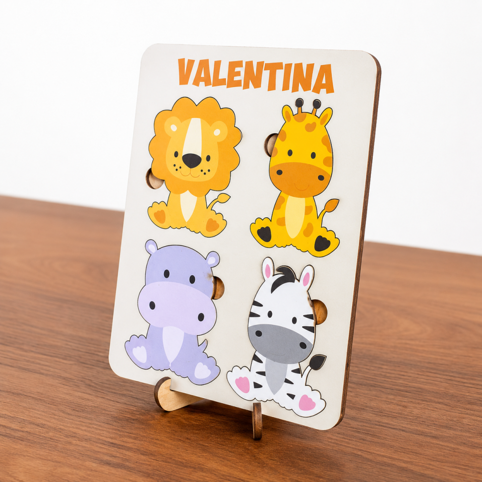 jogo de encaixe animais  - personalizado