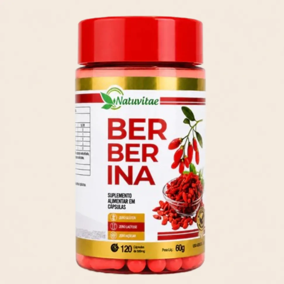 Berberina Natuvitae – Suplemento Alimentar 120 Cápsulas de 500mg
