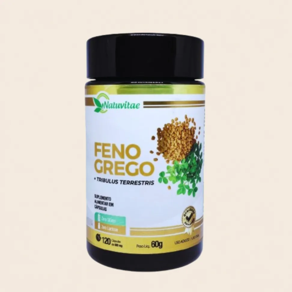 Feno Grego com Tribulus Terrestris Natuvitae – 120 Cápsulas de 500mg