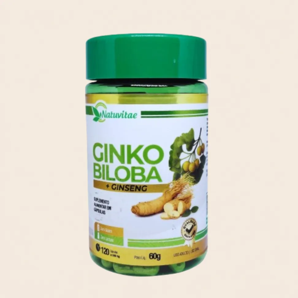 Ginko Biloba com Ginseng Natuvitae – Suplemento Alimentar 120 Cápsulas de 500mg