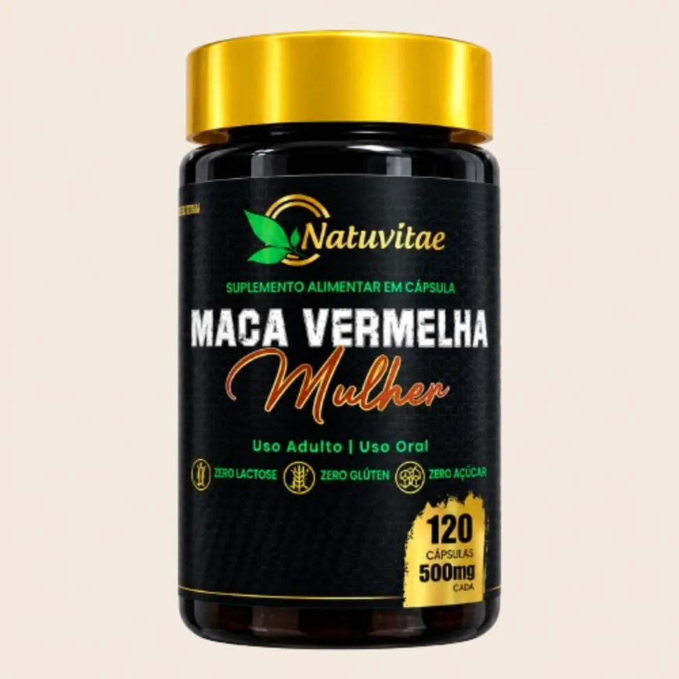 Maca Vermelha Mulher Natuvitae – Suplemento Alimentar 120 Cápsulas de 500mg