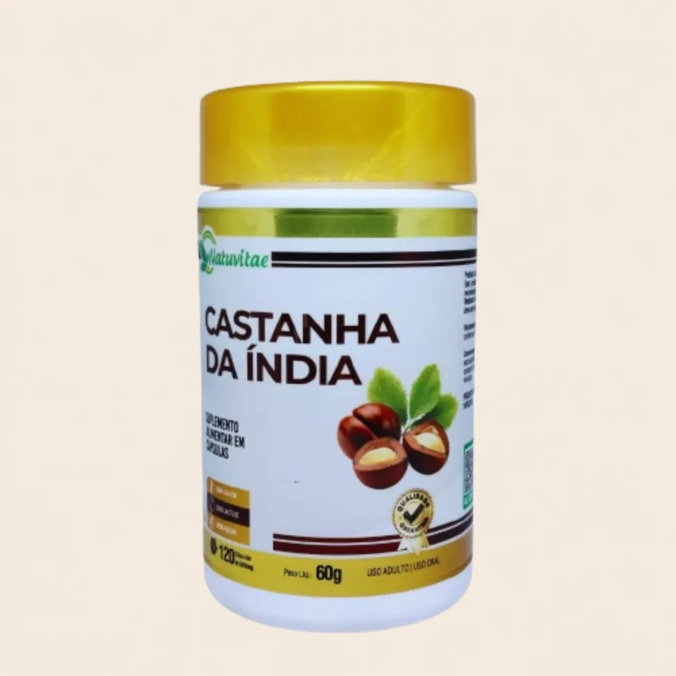 Castanha da Índia Natuvitae – Suplemento Alimentar 120 Cápsulas de 500mg