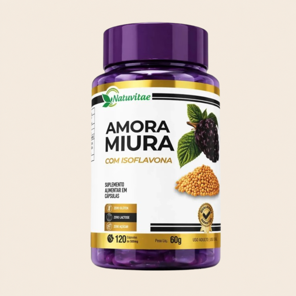 Amora Miura com Isoflavona 120 Capsulas 500mg Natuvitae