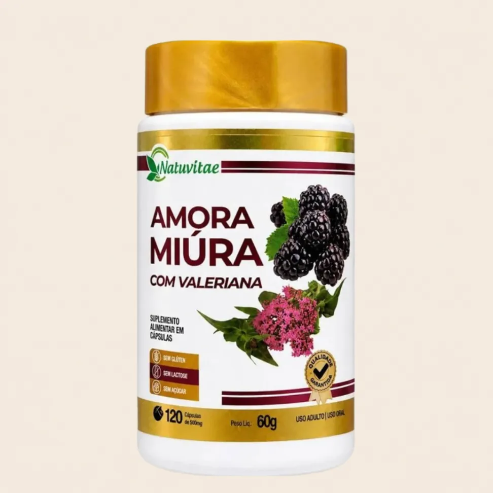 Amora Miúra com Valeriana Natuvitae – Suplemento Alimentar 120 Cápsulas de 500mg