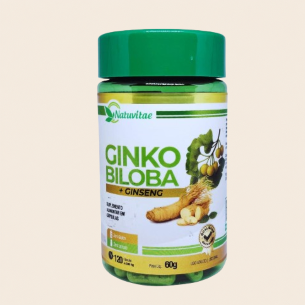 Ginko biloba + Ginseng 120 Caps 500mg Natuvitae