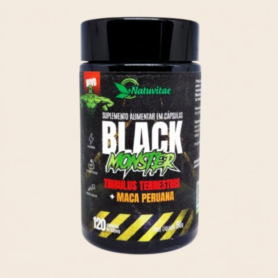 Black Monster Natuvitae Tribulus Terrestris + Maca Peruana – 120 Cápsulas de 500mg