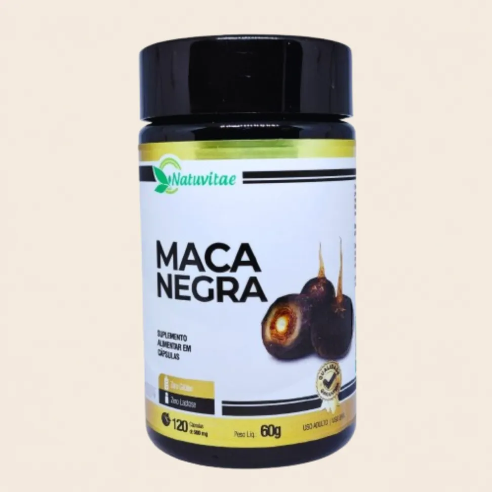 Maca Negra Natuvitae – Suplemento Alimentar 120 Cápsulas de 500mg