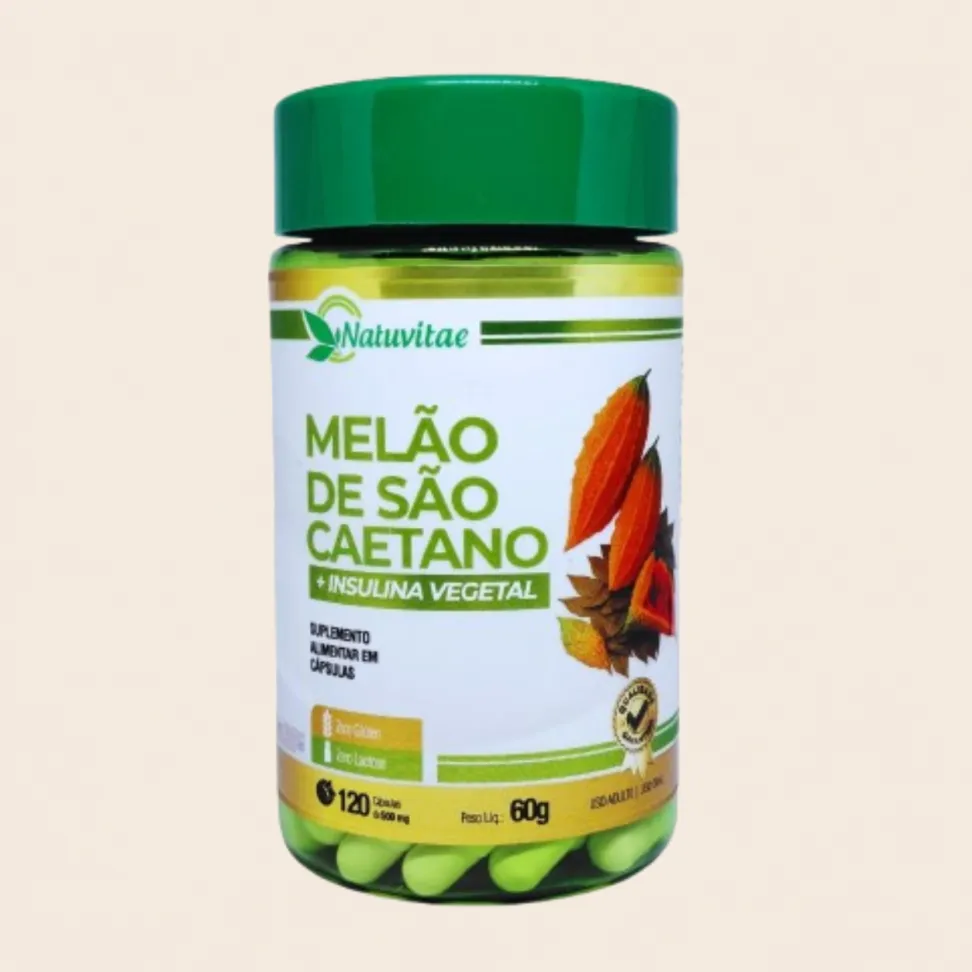 Melão de São Caetano + Insulina Vegetal Natuvitae 120 Cápsulas de 500mg