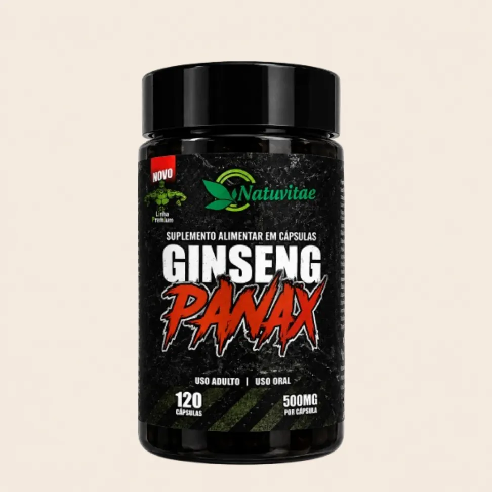 Ginseng Panax Natuvitae Linha Premium – Suplemento Alimentar 120 Cápsulas de 500mg
