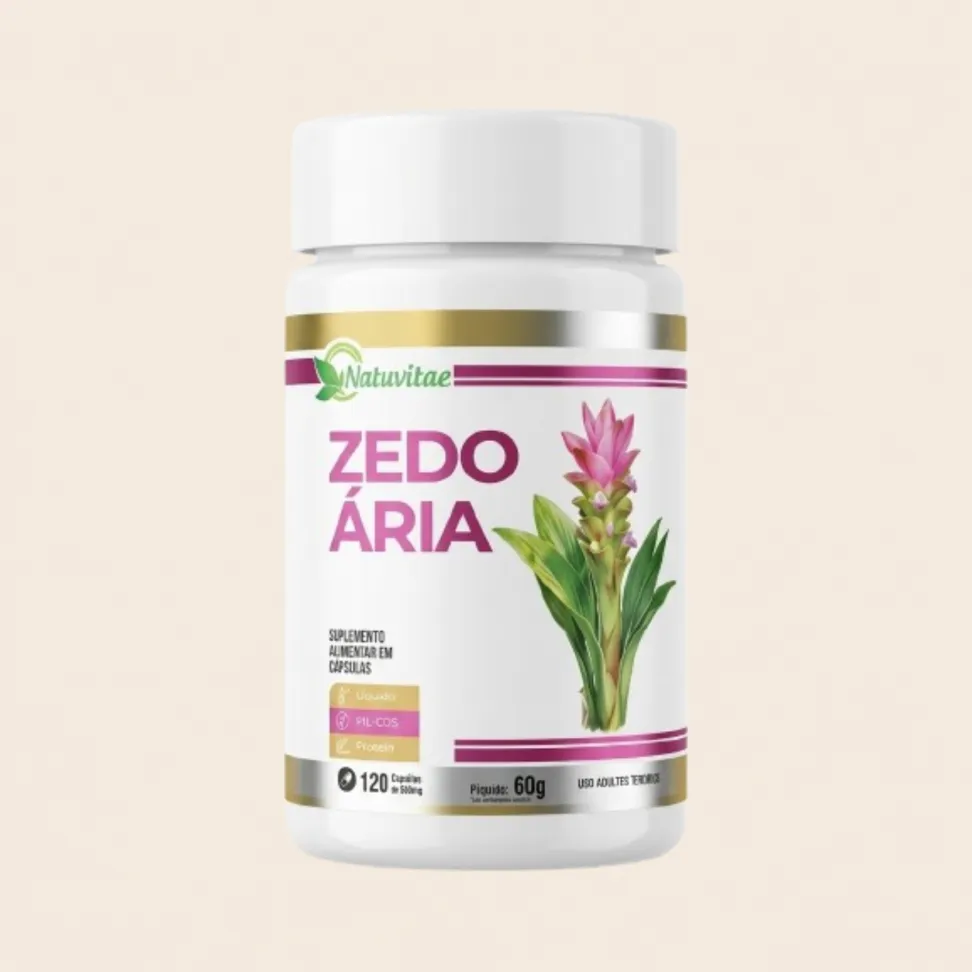 Zedoária Natuvitae – Suplemento Alimentar 120 Cápsulas de 500mg