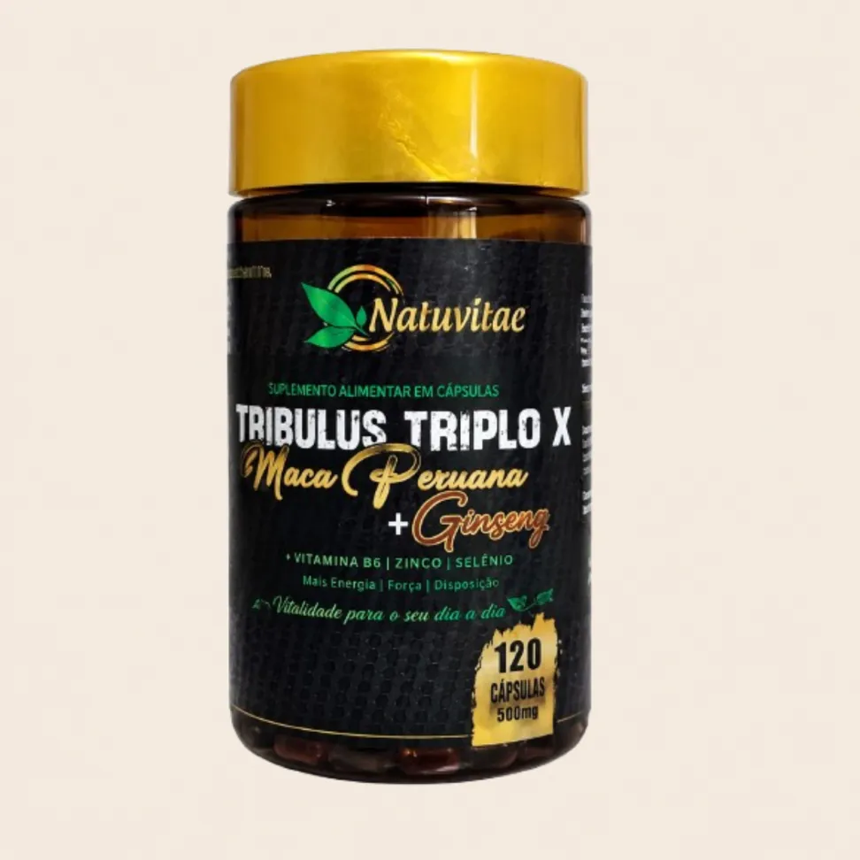Tribulus Triplo X com Maca Peruana e Ginseng Natuvitae – 120 Cápsulas de 500mg