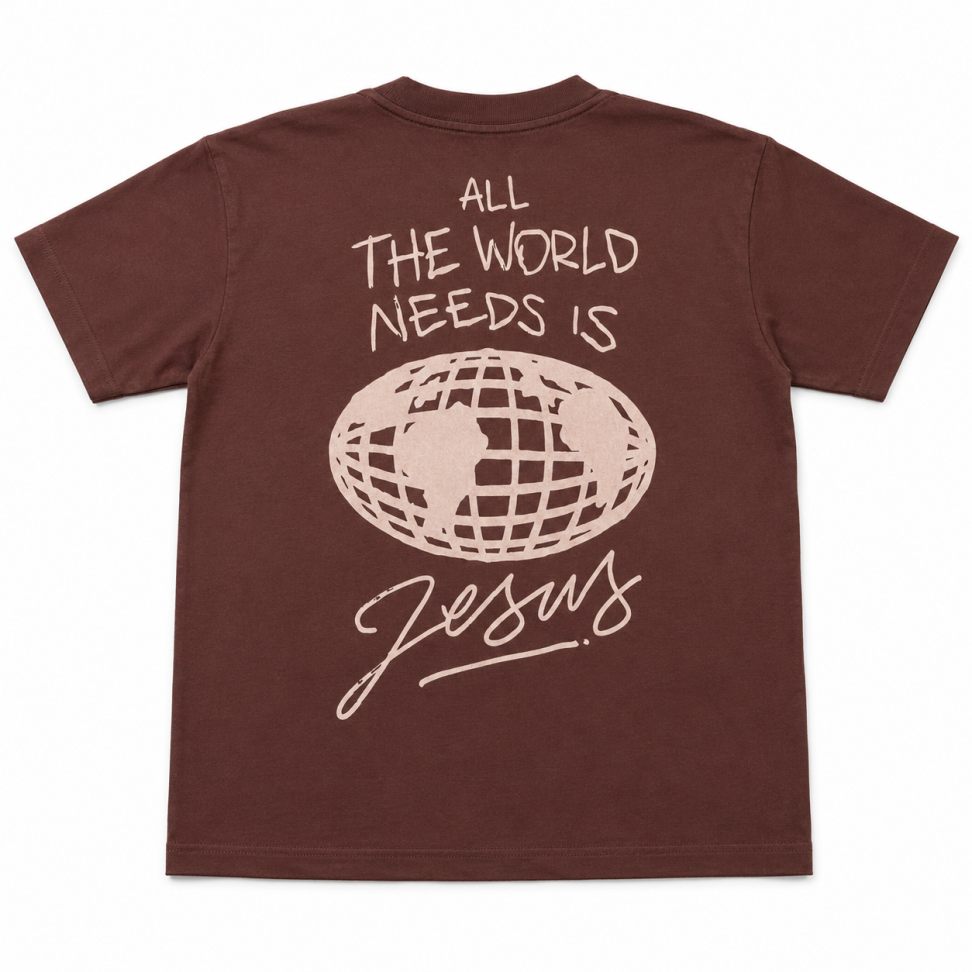 Blusa Cropped Oversized Premium - All the world needs is Jesus