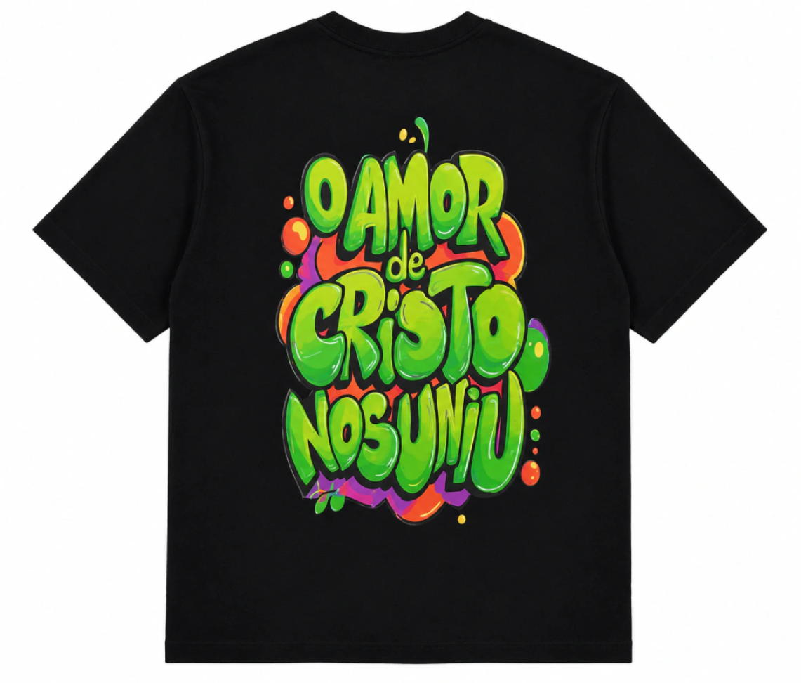 Blusa Oversized o amor de Cristo nos uniu