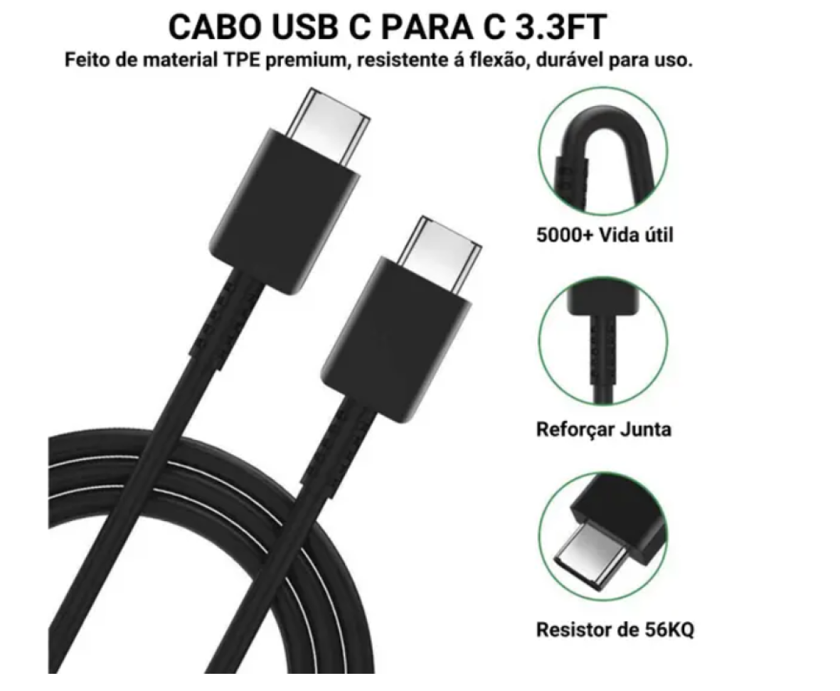 Carregador Turbo Tipo - C Fonte 45W + Cabo Compatível com Samsung Galaxy Carga Ultra Rápida - Hoco - #3