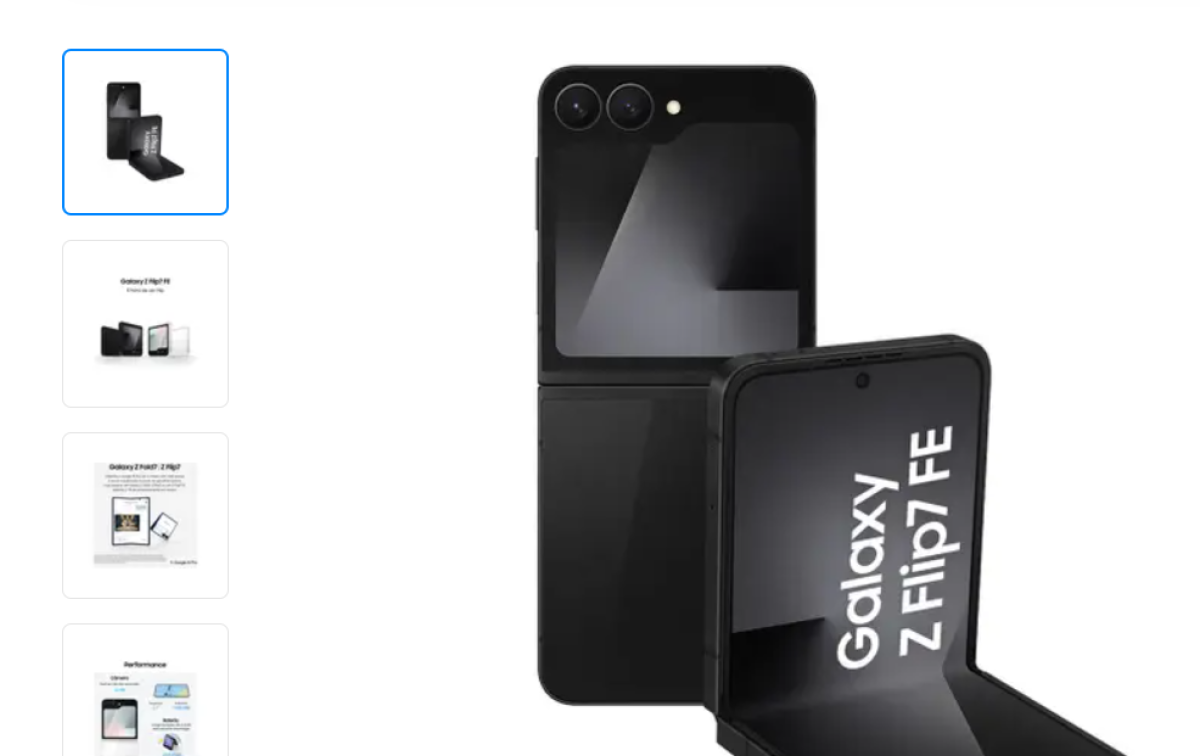 Smartphone Samsung Galaxy Z Flip7 FE 128GB Preto 5G 8GB RAM Tela 6,7" Câm. Dupla de 50MP Galaxy AI