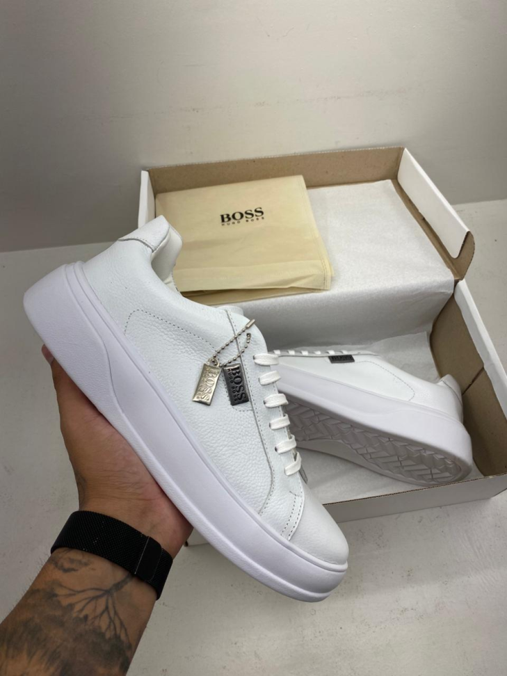 SAPATENIS HUGO BOSS  EM COURO PREMIUM -BRANCO