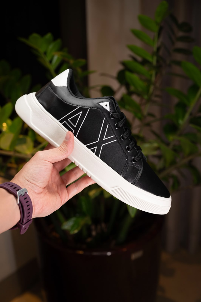 SAPATENIS AX EM COURO - PRETO