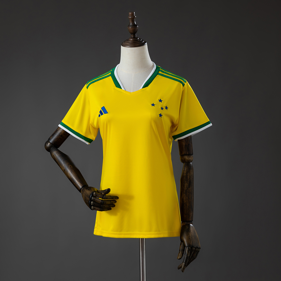 Camisa feminina amarela do Cruzeiro temporada 2026/27