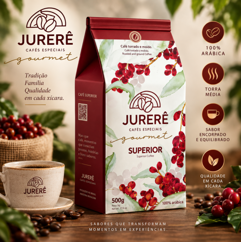 Café Jurerê Linha Superior Torrado e Moído Vácuo 500g