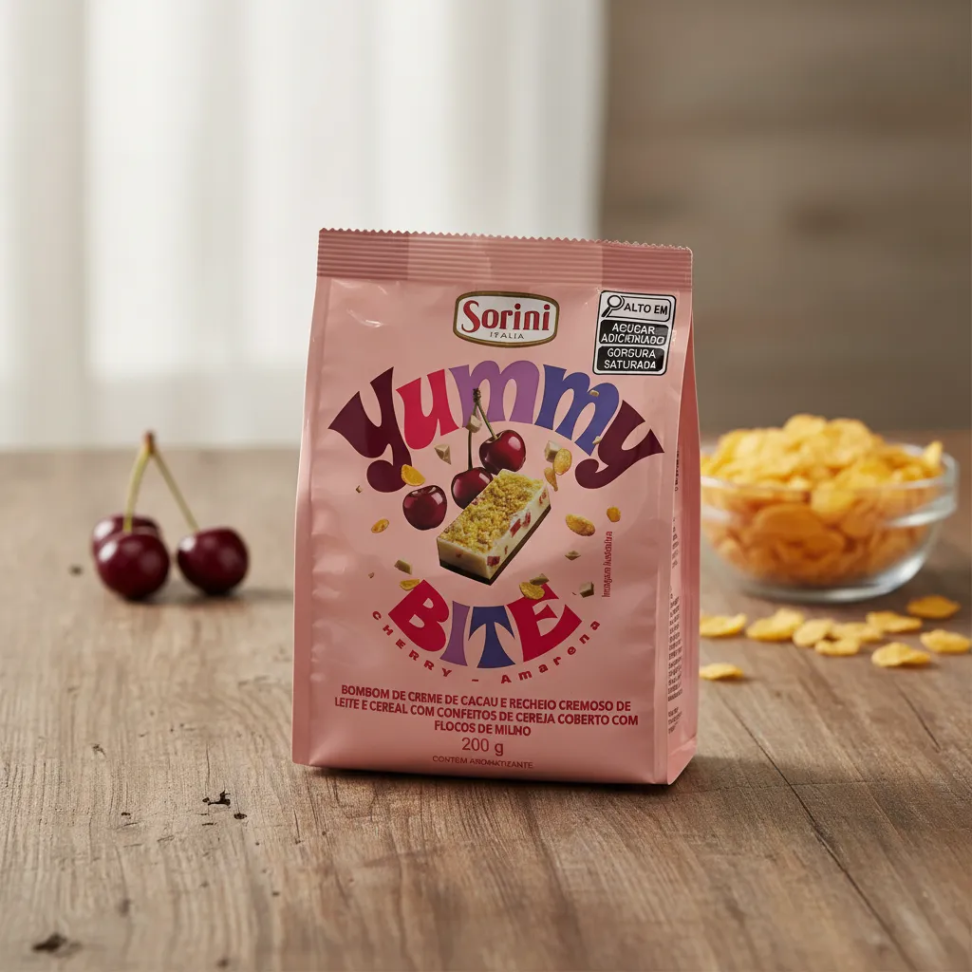 Bombom De Chocolate Cereal Cereja Yummy Bite 200g - Importado da Italia