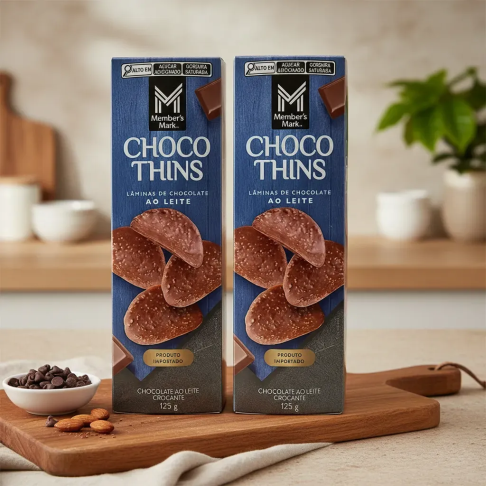 Choco Thins Ao Leite ou Dark  2x125g Member's Mark