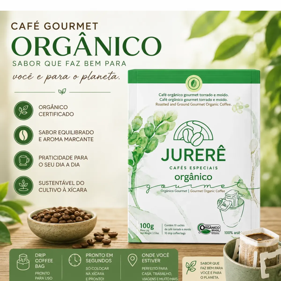 Café Jurerê Linha Gourmet Drip Coffee Bag Jurerê Gourmet e Jurere Orgânico Gourmet 100Gr - 10 Un de 10g - #6