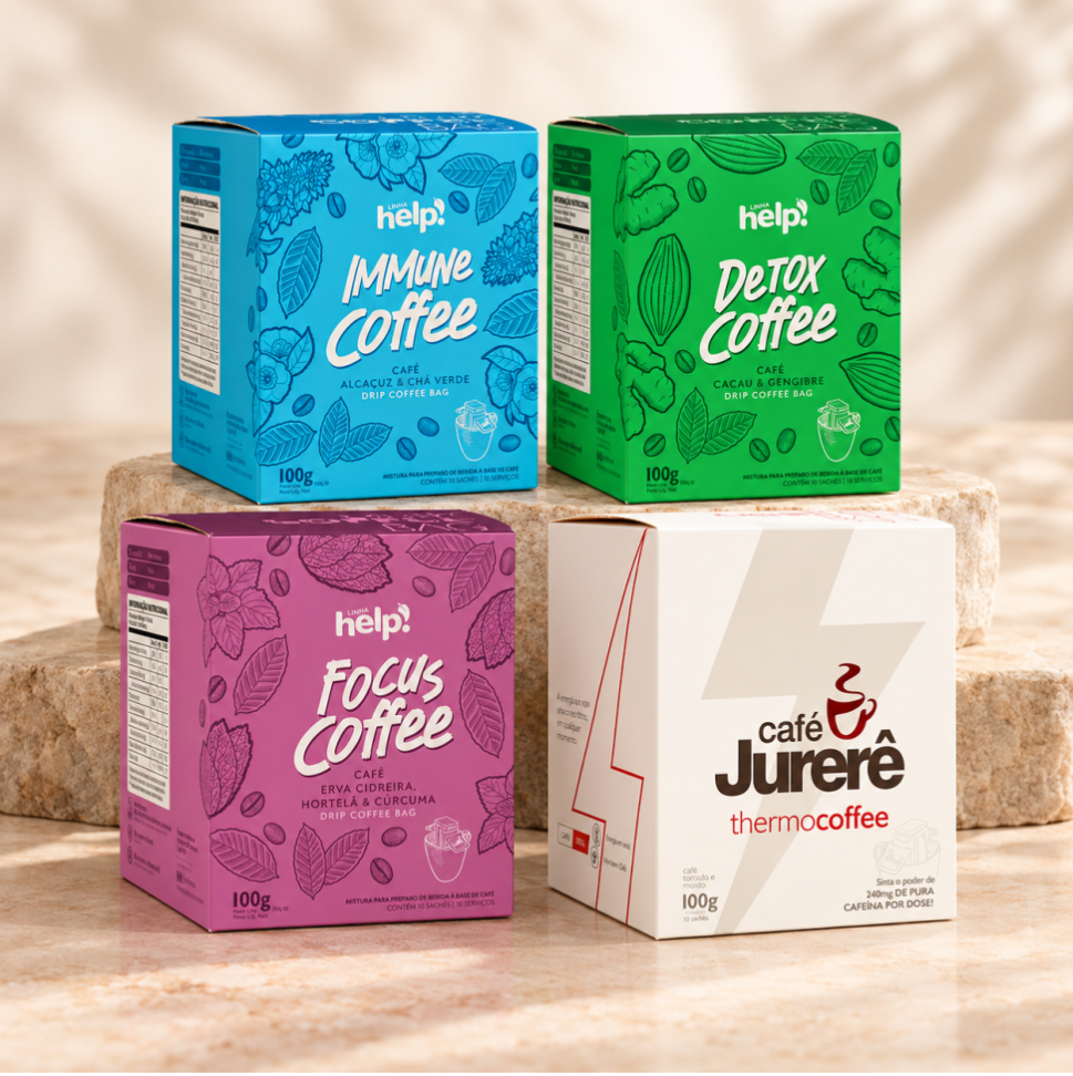 Drip Coffee Bag Jurerê ( Detox - Focus - Immune e Thermocoffee ) 100g - ( 10 sachês )