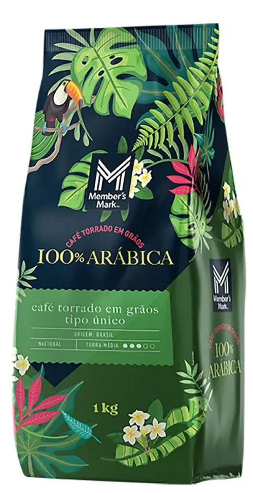 Café Arábica Em Grãos Torra Média Member's Mark 1kg