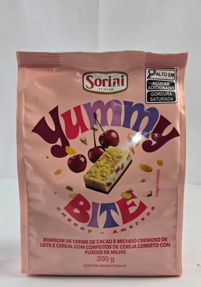 Bombom De Chocolate Cereal Cereja Yummy Bite 200g - Importado da Italia