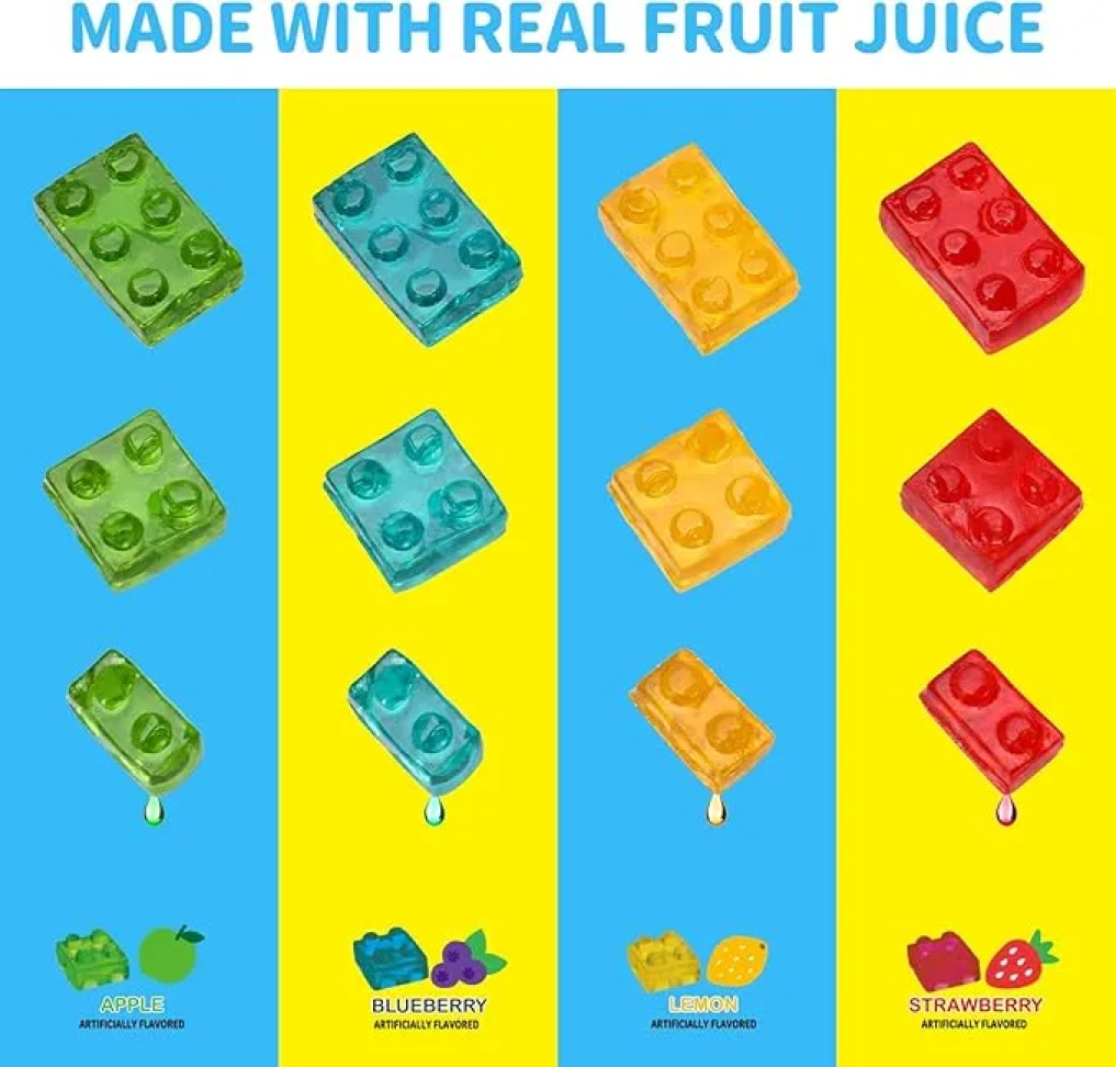 Balas Gelatinosas Gummy Blocks 4d Frutas S/glúten - 500g - #4
