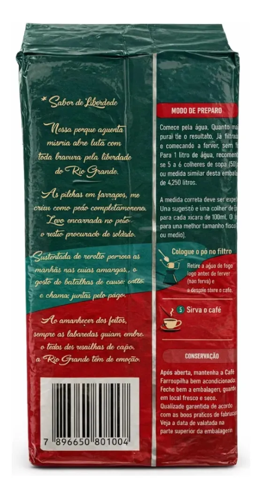 Café Tradicional Moído Torrado Farroupilha Vácuo 500g