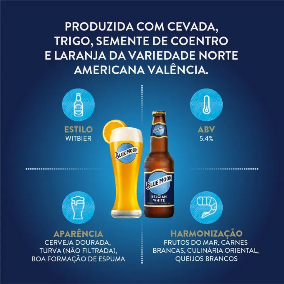 Cerveja Belga Blue Moon (importada) Garrafa 355ml - Unidade - #4