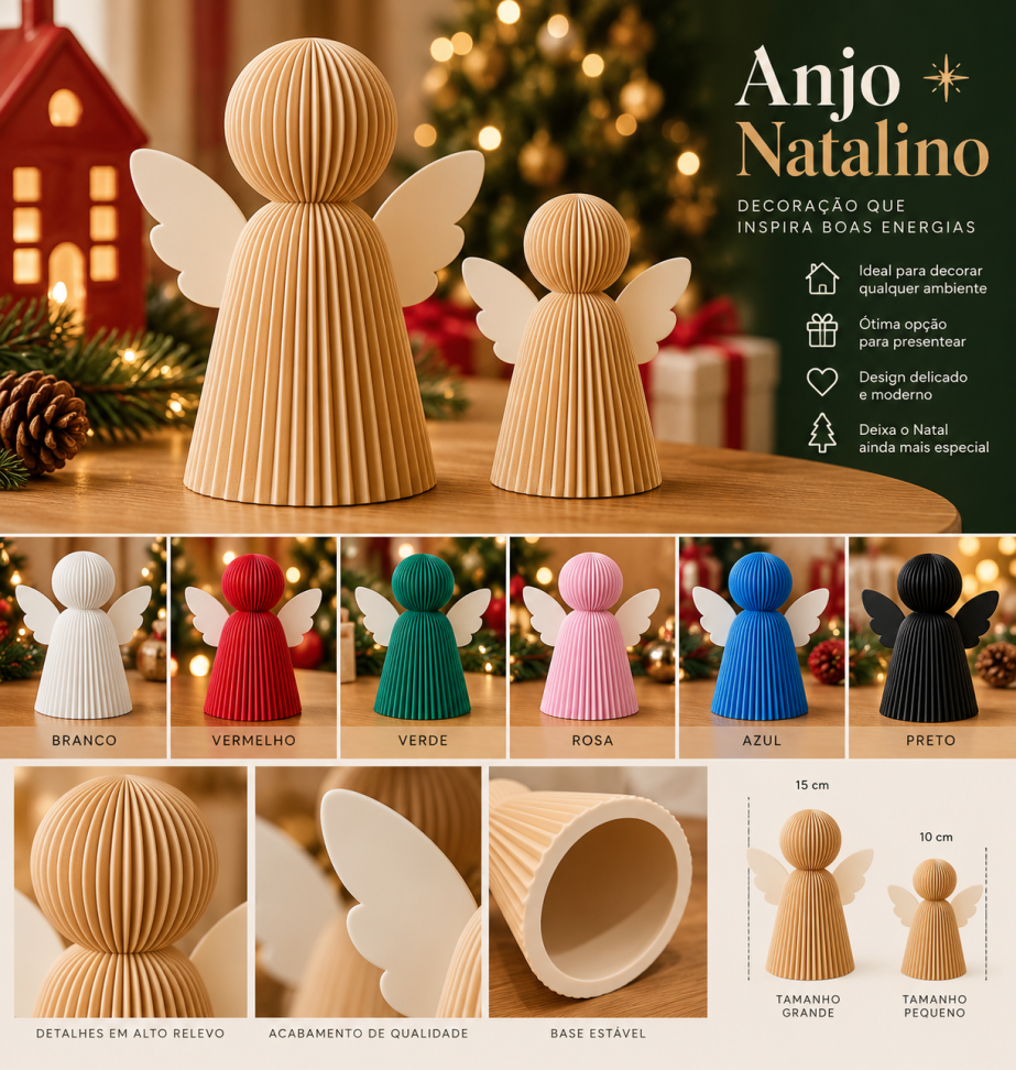 Anjo Natalino Canelado | Decoração de Natal Minimalista
