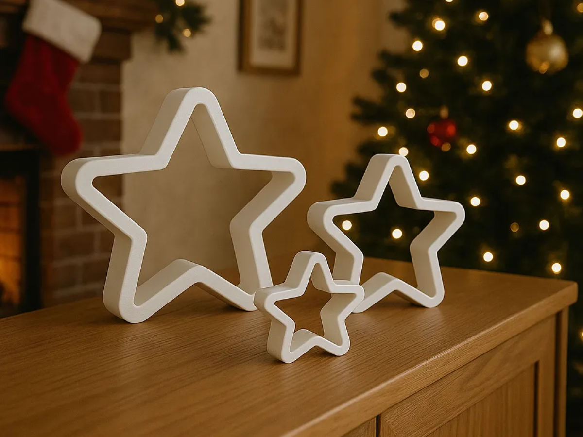 Kit 3 Estrelas Natalinas | Decoração de Mesa e Parede