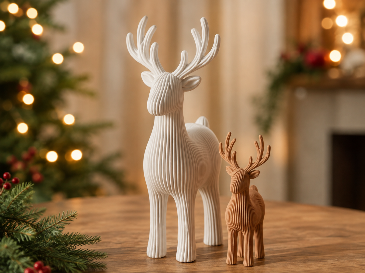 Renas Natalinas Decorativas | Dupla para Mesa e Ambiente
