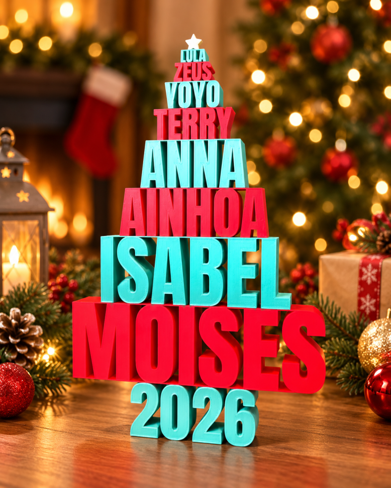 Árvore de Natal Personalizada com Nomes | Decoração 2026